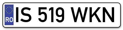 Placuta inmatriculare numar auto  IS-519-WKN, IS 519 WKN, IS519WKN