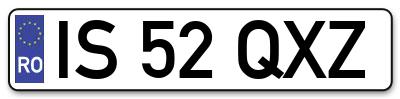 Placuta inmatriculare numar auto  IS-52-QXZ, IS 52 QXZ, IS52QXZ
