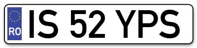 Placuta inmatriculare numar auto  IS-52-YPS, IS 52 YPS, IS52YPS