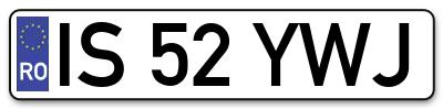 Placuta inmatriculare numar auto  IS-52-YWJ, IS 52 YWJ, IS52YWJ