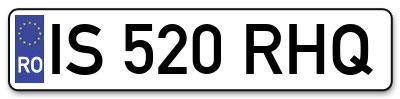 Placuta inmatriculare numar auto  IS-520-RHQ, IS 520 RHQ, IS520RHQ