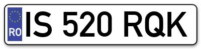 Placuta inmatriculare numar auto  IS-520-RQK, IS 520 RQK, IS520RQK