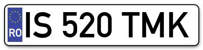 Placuta inmatriculare numar auto  IS-520-TMK, IS 520 TMK, IS520TMK