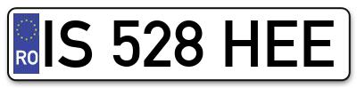 Placuta inmatriculare numar auto  IS-528-HEE, IS 528 HEE, IS528HEE