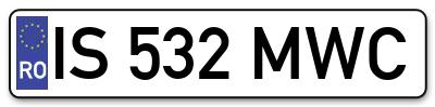 Placuta inmatriculare numar auto  IS-532-MWC, IS 532 MWC, IS532MWC