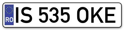 Placuta inmatriculare numar auto  IS-535-OKE, IS 535 OKE, IS535OKE