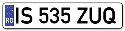 Placuta inmatriculare numar auto  IS-535-ZUQ, IS 535 ZUQ, IS535ZUQ