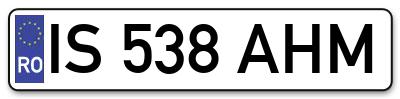 Placuta inmatriculare numar auto  IS-538-AHM, IS 538 AHM, IS538AHM