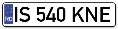 Placuta inmatriculare numar auto  IS-540-KNE, IS 540 KNE, IS540KNE