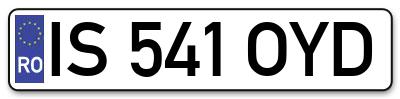 Placuta inmatriculare numar auto  IS-541-OYD, IS 541 OYD, IS541OYD