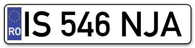 Placuta inmatriculare numar auto  IS-546-NJA, IS 546 NJA, IS546NJA