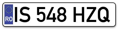 Placuta inmatriculare numar auto  IS-548-HZQ, IS 548 HZQ, IS548HZQ