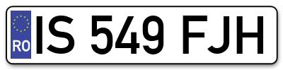 Placuta inmatriculare numar auto  IS-549-FJH, IS 549 FJH, IS549FJH