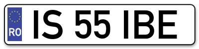 Placuta inmatriculare numar auto  IS-55-IBE, IS 55 IBE, IS55IBE