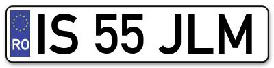 Placuta inmatriculare numar auto  IS-55-JLM, IS 55 JLM, IS55JLM