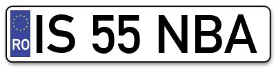 Placuta inmatriculare numar auto  IS-55-NBA, IS 55 NBA, IS55NBA