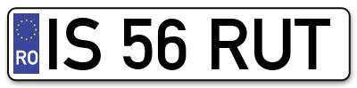 Placuta inmatriculare numar auto  IS-56-RUT, IS 56 RUT, IS56RUT