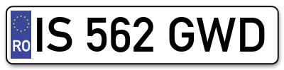 Placuta inmatriculare numar auto  IS-562-GWD, IS 562 GWD, IS562GWD