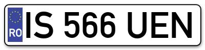Placuta inmatriculare numar auto  IS-566-UEN, IS 566 UEN, IS566UEN