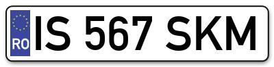 Placuta inmatriculare numar auto  IS-567-SKM, IS 567 SKM, IS567SKM