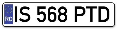 Placuta inmatriculare numar auto  IS-568-PTD, IS 568 PTD, IS568PTD