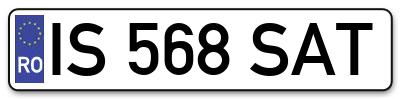 Placuta inmatriculare numar auto  IS-568-SAT, IS 568 SAT, IS568SAT