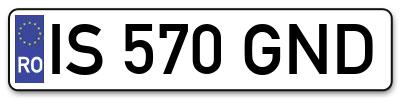 Placuta inmatriculare numar auto  IS-570-GND, IS 570 GND, IS570GND