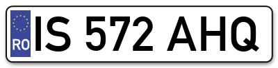 Placuta inmatriculare numar auto  IS-572-AHQ, IS 572 AHQ, IS572AHQ