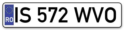 Placuta inmatriculare numar auto  IS-572-WVO, IS 572 WVO, IS572WVO