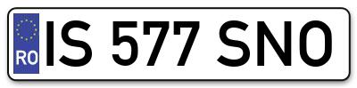 Placuta inmatriculare numar auto  IS-577-SNO, IS 577 SNO, IS577SNO