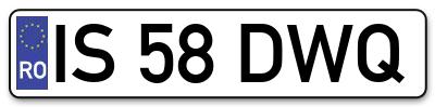 Placuta inmatriculare numar auto  IS-58-DWQ, IS 58 DWQ, IS58DWQ