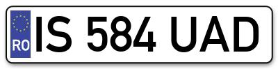 Placuta inmatriculare numar auto  IS-584-UAD, IS 584 UAD, IS584UAD