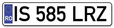 Placuta inmatriculare numar auto  IS-585-LRZ, IS 585 LRZ, IS585LRZ