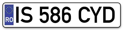 Placuta inmatriculare numar auto  IS-586-CYD, IS 586 CYD, IS586CYD