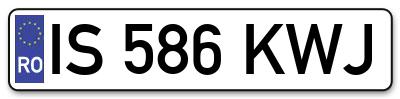 Placuta inmatriculare numar auto  IS-586-KWJ, IS 586 KWJ, IS586KWJ