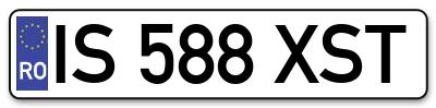 Placuta inmatriculare numar auto  IS-588-XST, IS 588 XST, IS588XST