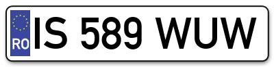 Placuta inmatriculare numar auto  IS-589-WUW, IS 589 WUW, IS589WUW