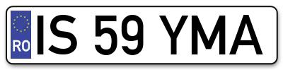 Placuta inmatriculare numar auto  IS-59-YMA, IS 59 YMA, IS59YMA