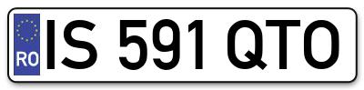 Placuta inmatriculare numar auto  IS-591-QTO, IS 591 QTO, IS591QTO