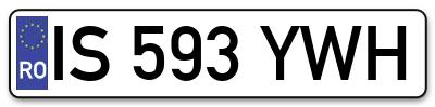 Placuta inmatriculare numar auto  IS-593-YWH, IS 593 YWH, IS593YWH