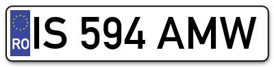 Placuta inmatriculare numar auto  IS-594-AMW, IS 594 AMW, IS594AMW