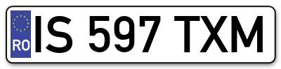 Placuta inmatriculare numar auto  IS-597-TXM, IS 597 TXM, IS597TXM