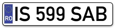 Placuta inmatriculare numar auto  IS-599-SAB, IS 599 SAB, IS599SAB