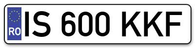 Placuta inmatriculare numar auto  IS-600-KKF, IS 600 KKF, IS600KKF