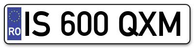Placuta inmatriculare numar auto  IS-600-QXM, IS 600 QXM, IS600QXM