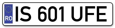 Placuta inmatriculare numar auto  IS-601-UFE, IS 601 UFE, IS601UFE