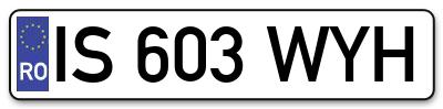 Placuta inmatriculare numar auto  IS-603-WYH, IS 603 WYH, IS603WYH