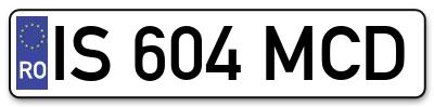 Placuta inmatriculare numar auto  IS-604-MCD, IS 604 MCD, IS604MCD