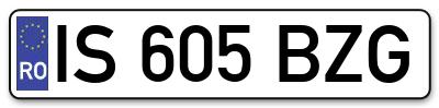 Placuta inmatriculare numar auto  IS-605-BZG, IS 605 BZG, IS605BZG