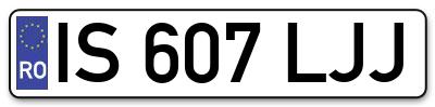 Placuta inmatriculare numar auto  IS-607-LJJ, IS 607 LJJ, IS607LJJ